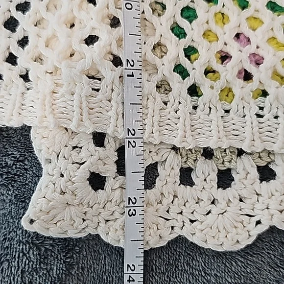 NWOT Boho crochet bell sleeve Granny squares open front sweater. Oversized S - Picture 6 of 10